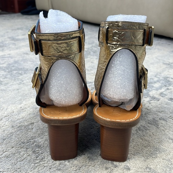 NIB Zadig & Voltaire Cecilia Caprese Sandal Gladiator Leather Gold Sz 40 - Picture 10 of 16